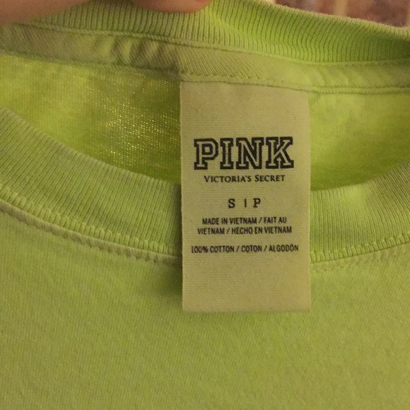 Pink Victoria’s Secret lime green shirt - Picture 2 of 2
